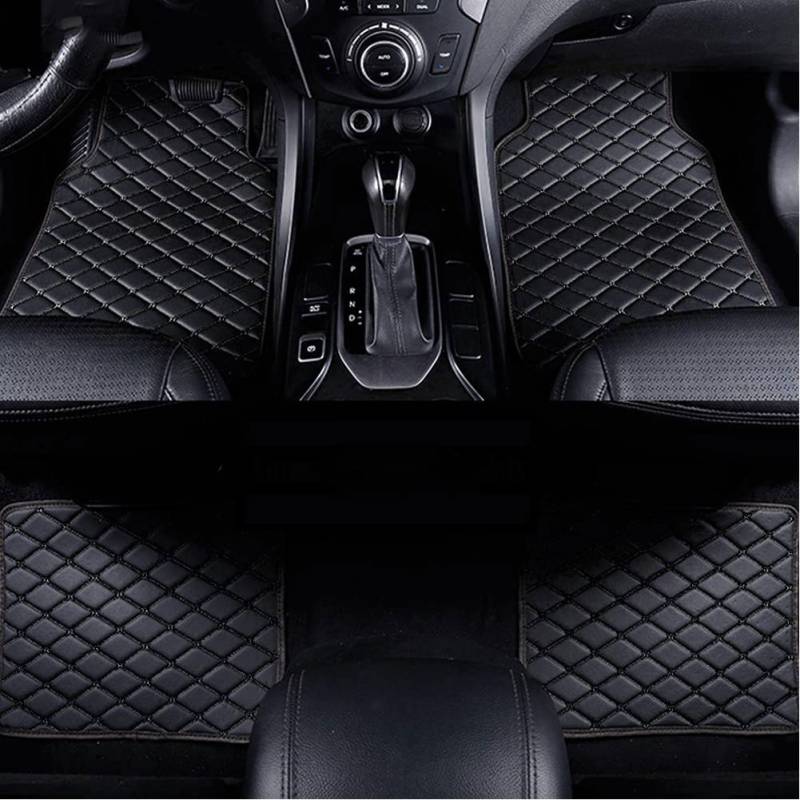 Maßgeschneiderte Auto-Fußmatten für Jaguar F Type Coupe 2013-2023, Benutzerdefinierte PU-Leder Allwetter Wasserfest Antirutsch FußMatten, Fussmatten Set Zubehör,G/Black von LEFEDA