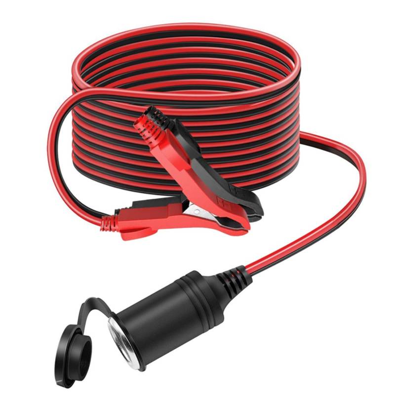 3.1M 12V/24V KFZ Verlängerungskabel für Zigarettenanzünder Staubdicht Wasserdicht Auto Batterieklemme Alligator Clip Steckdose Adapter (Alligator Clip)-MEHRWEG von LEICESTERCN