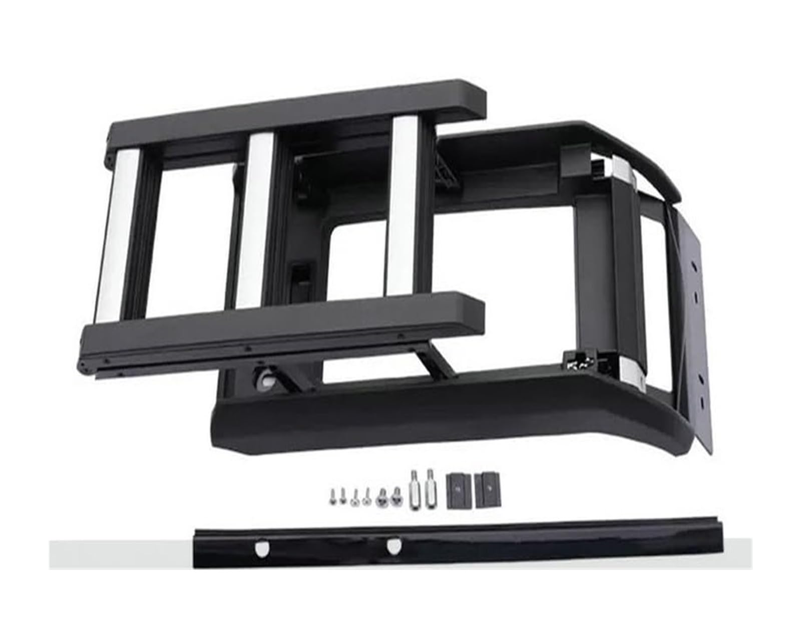 Dachträger Für Defender 110 L851 2020-2022 2023 2021 2024 Faltbare Heb-Leiter Dach Rack Zugang Relingträger(Silver Black) von LEIFEIS