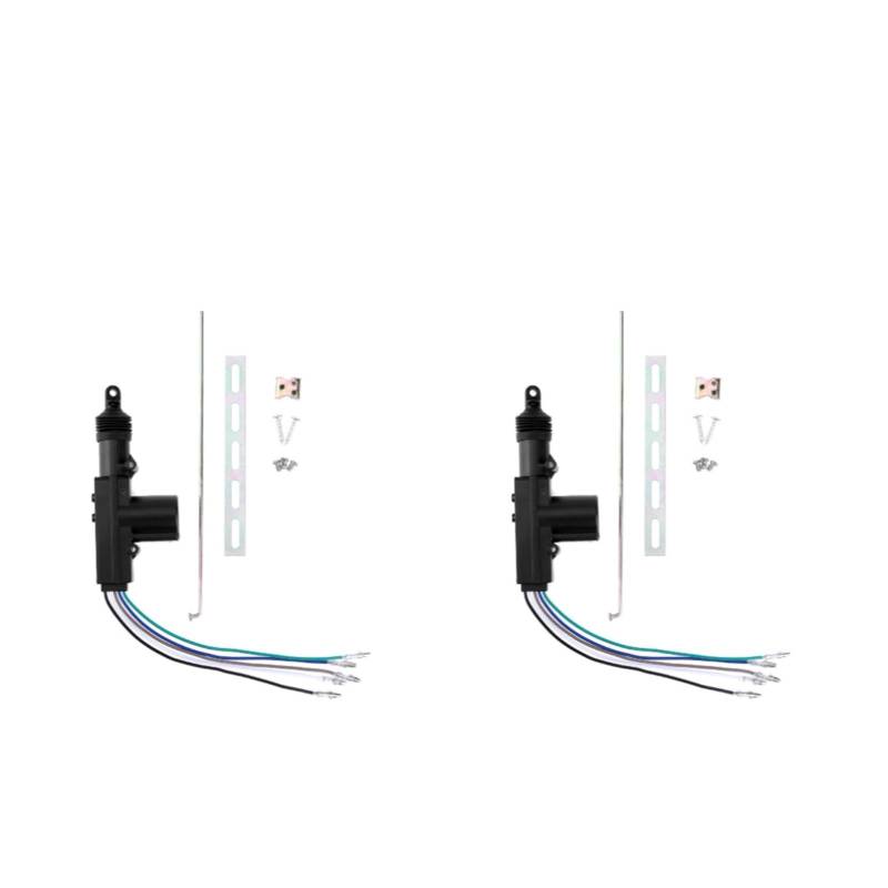 Heckklappenschloss 2/5-Draht-Universal-Auto-Elektro-Fernbedienungs-Zentralverriegelungsantrieb Automatisches 12V Hochleistungs-Verriegelungssystem Einzelpistolen-Typ-Kit Türschloss Heckklappe(5 Wire 2 von LEIFEIS