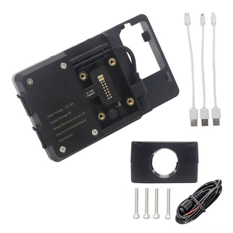 LEIFEIS Motorrad Handy halterungen Für T-MAX 560/530 DX SX 2017-2021 Motorrad Telefon Navigation Halterung Wireless USB Lade Port Konverter Halter Fahrrad Handyhalterung(22mm USB Charger) von LEIFEIS