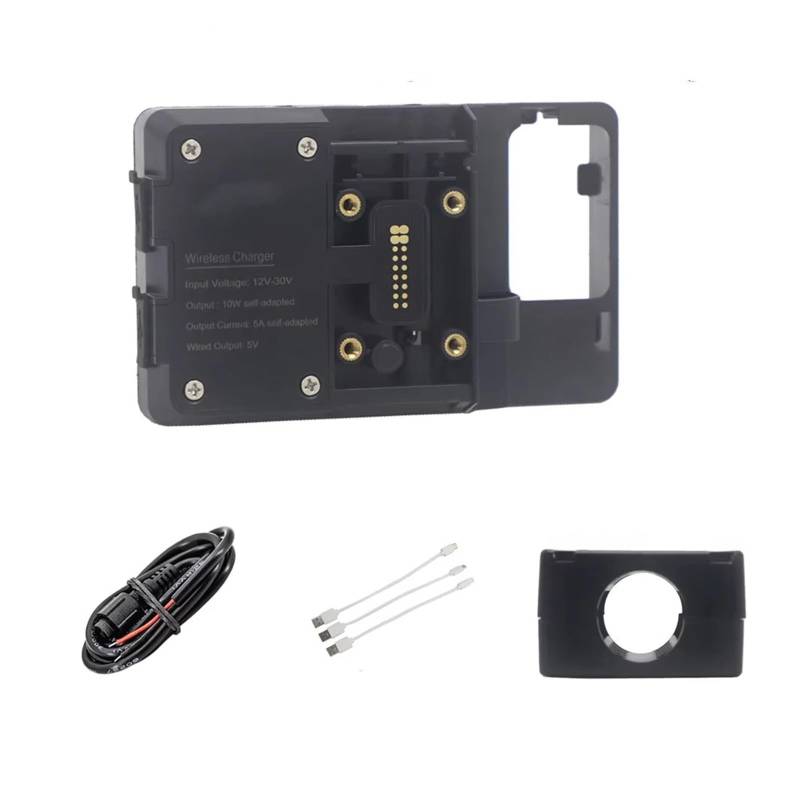LEIFEIS Motorrad Handy halterungen Für T-MAX 560/530 DX SX 2017-2021 Motorrad Telefon Navigation Halterung Wireless USB Lade Port Konverter Halter Fahrrad Handyhalterung(22mm Wireless Charge) von LEIFEIS