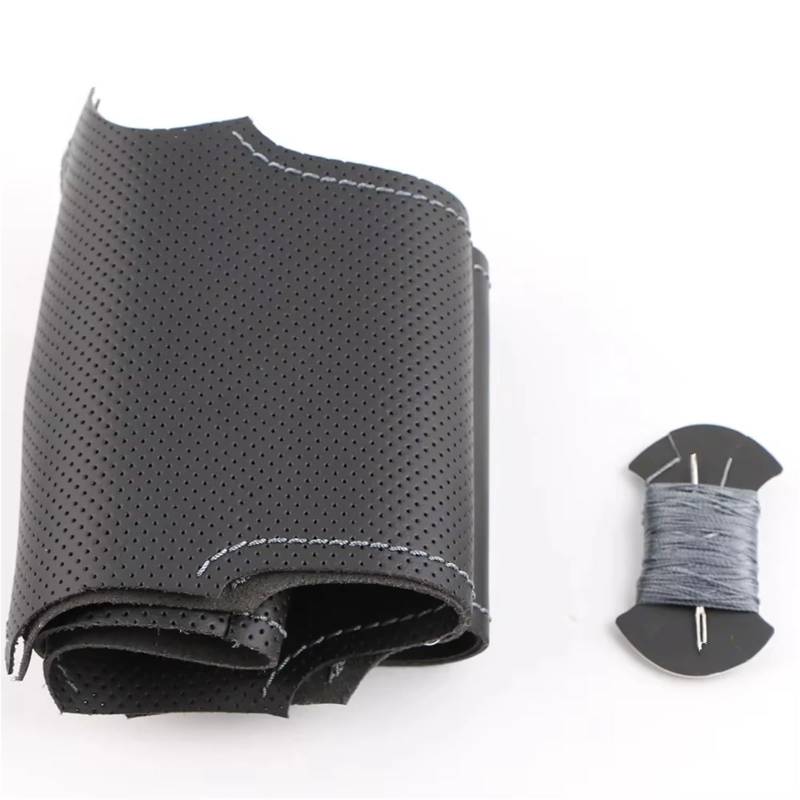 Lenkradabdeckung 3 Serie E36 E46 5 Serie E39 8 Serie E31 Pu Leder Geflecht Für Lenkrad DIY Auto lenkrad Abdeckung Auto Lenkradbezug(Grey Thread) von LEIFEIS