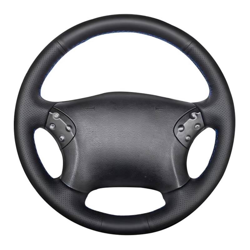 Lenkradabdeckung Für Benz W203 C-Klasse 2001 2002 2003 2004 2005 2006 2007 DIY Schwarz Lenkrad Abdeckung Künstliche Leder Auto Lenkrad Abdeckung Auto Lenkradbezug(Light Blue Thread) von LEIFEIS