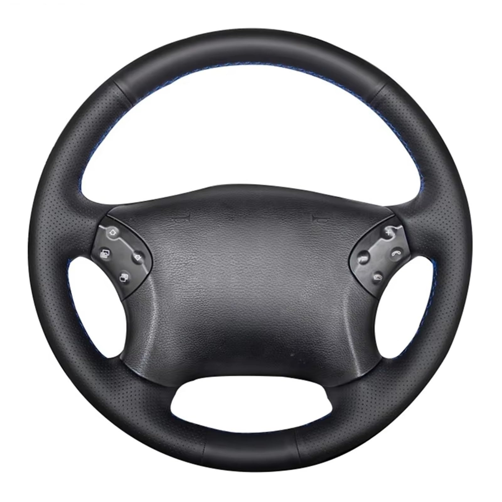 Lenkradabdeckung Für Benz W203 C-Klasse 2001 2002 2003 2004 2005 2006 2007 DIY Schwarz Lenkrad Abdeckung Künstliche Leder Auto Lenkrad Abdeckung Auto Lenkradbezug(Red Thread) von LEIFEIS