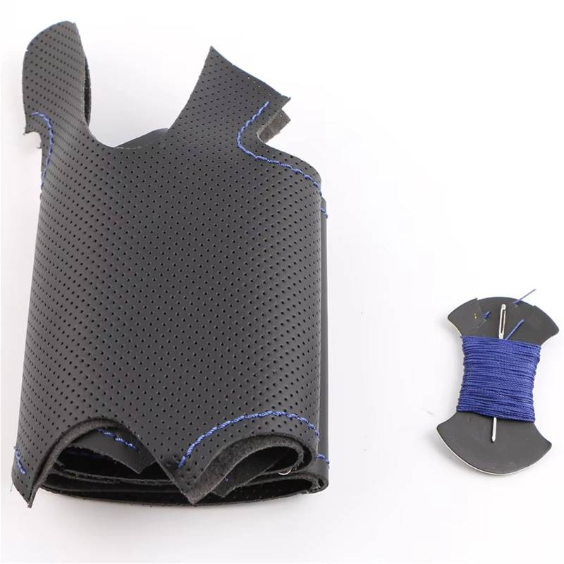 Lenkradabdeckung Für Hyundai I40 2011 2012 2013 2014 2015 2016 2017 2018 2019 Leder Geflecht Für Lenkrad DIY Auto Lenkrad Abdeckung Auto Lenkradbezug(Blue Thread) von LEIFEIS