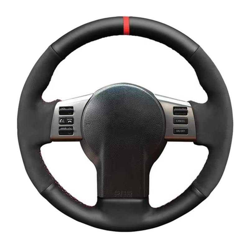 Lenkradabdeckung Für Infiniti FX FX45 2003 2004 2005 2006 2007 2008 2009 Auto Schwarz Wildleder Leder Geflecht Auto Lenkrad Abdeckung Zubehör Auto Lenkradbezug(Gray Thread) von LEIFEIS