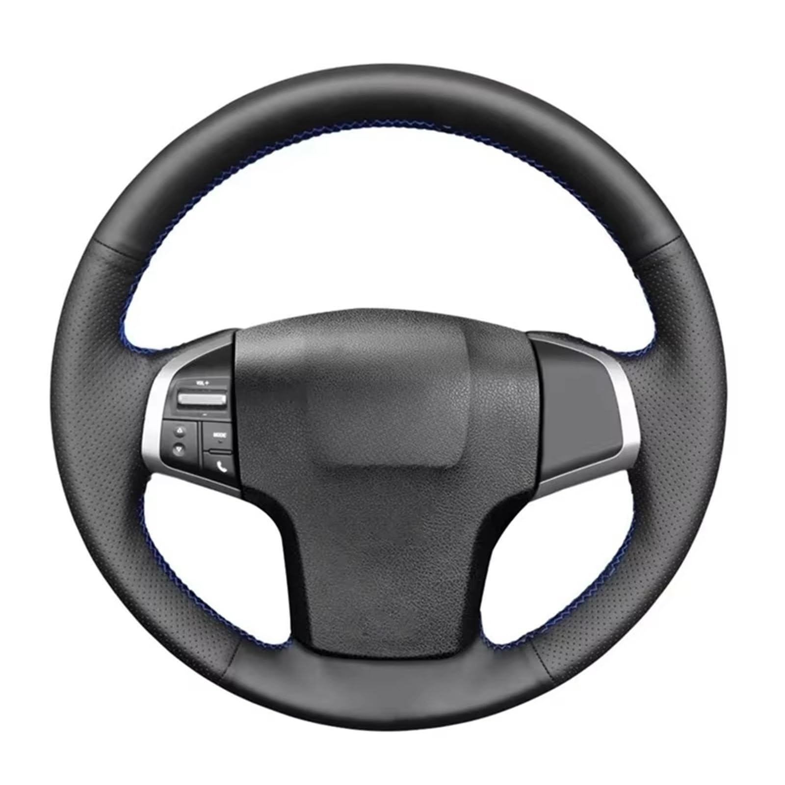 Lenkradabdeckung Für Isuzu Für D-Max Für MU-X 2013 2014 2015 2016 2017 2018 2019 2020 Schwarz Künstliche Leder Auto Lenkrad Abdeckung Auto Lenkradbezug(Gray Thread) von LEIFEIS