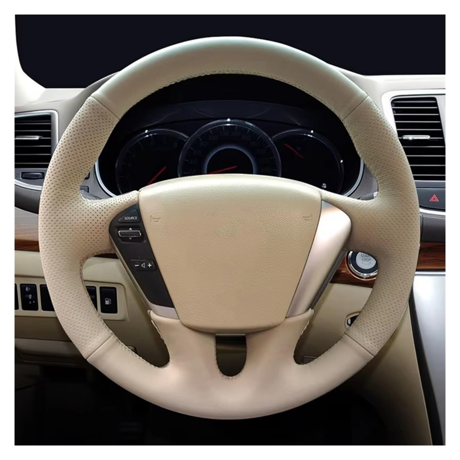 Lenkradabdeckung Für Nissan Für Murano 2009-2014 Für Teana 2008-2012 Lenkrad Abdeckung Wrap Innen Auto Lenkrad Abdeckung geflecht Künstliche Leder Auto Lenkradbezug(3 Colors Thread) von LEIFEIS