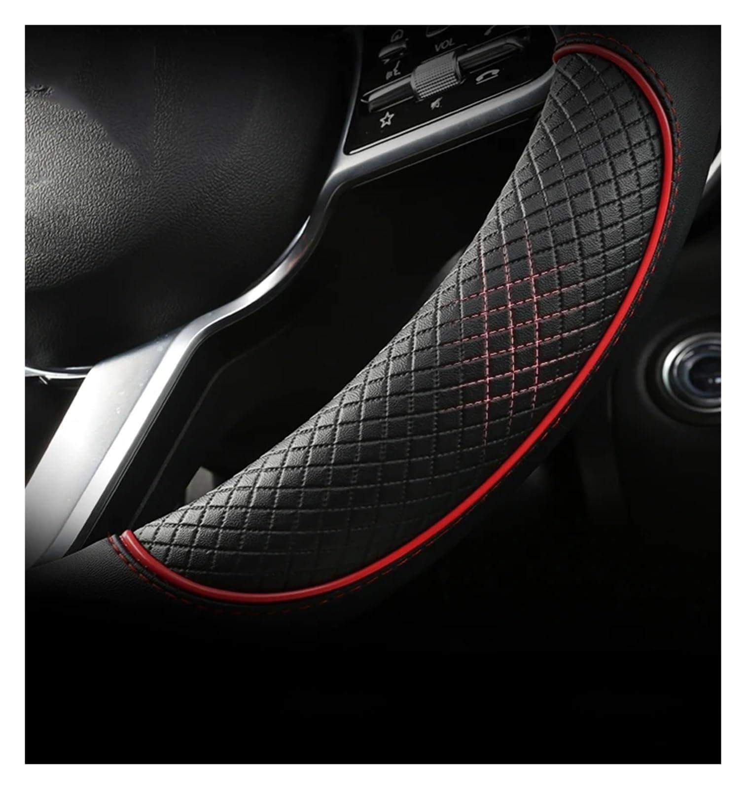 Lenkradabdeckung Für Nissan Für X-Trail Für Qashqai Für Rogue Für Sport Für Rogue 2017-2021 Für Altima Für Versa Auto Lenkrad Abdeckung D Typ PU Leder Auto Lenkradbezug(Red) von LEIFEIS