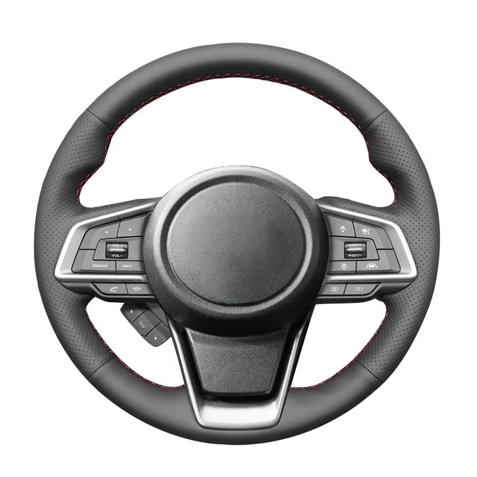 Lenkradabdeckung Für Subaru Für Forester 2019 Für Ascent 2019 Für Crosstrek 2018-2019 Für Impreza Handgenähte Künstliche Leder Auto Lenkrad Abdeckung Auto Lenkradbezug(Gray Thread) von LEIFEIS