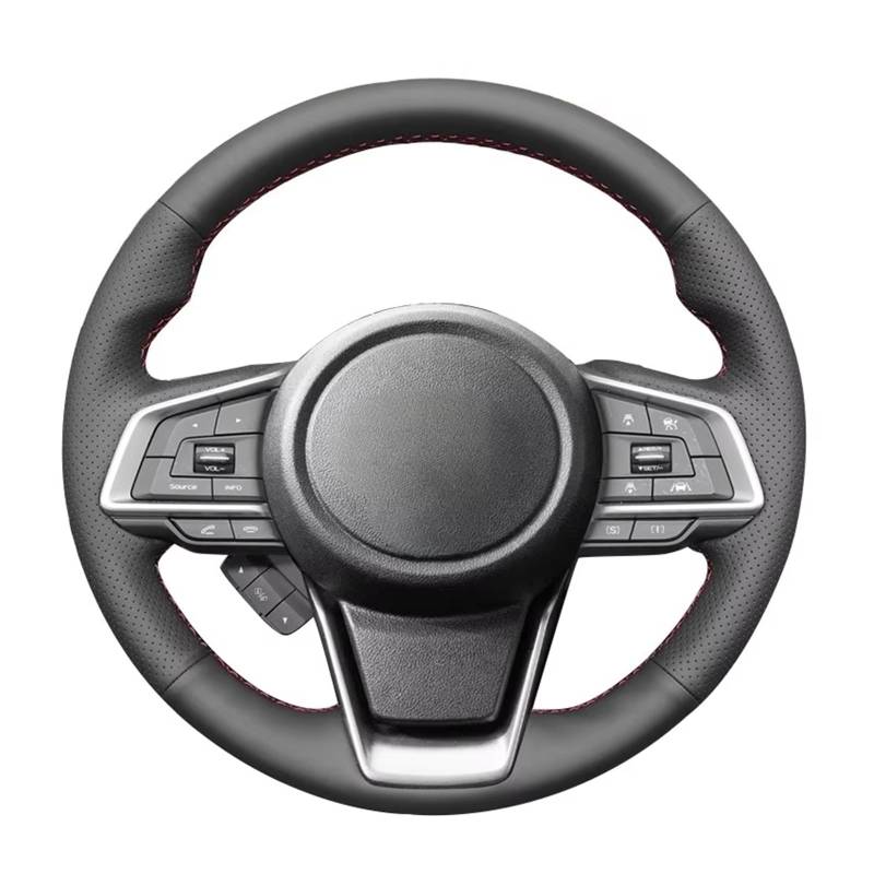 Lenkradabdeckung Für Subaru Für Forester 2019 Für Ascent 2019 Für Crosstrek 2018-2019 Für Impreza Handgenähte Künstliche Leder Auto Lenkrad Abdeckung Auto Lenkradbezug(Red Blue Thread) von LEIFEIS