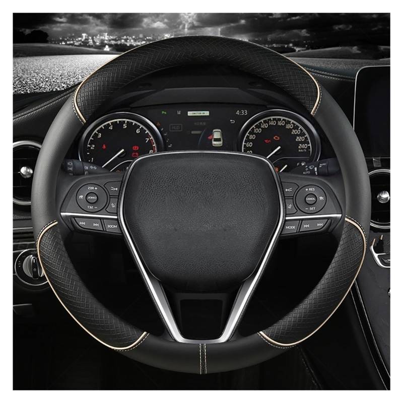 Lenkradabdeckung Für Toyota Für Corolla Für Fortuner Für Sequoia Für Auris Für Avensis Für Yaris Für Vios Für Celica 86 Für Rav4 Für 4Runner Für C-HR Auto Lenkrad Abdeckung Auto Lenkradbezug(Beige) von LEIFEIS