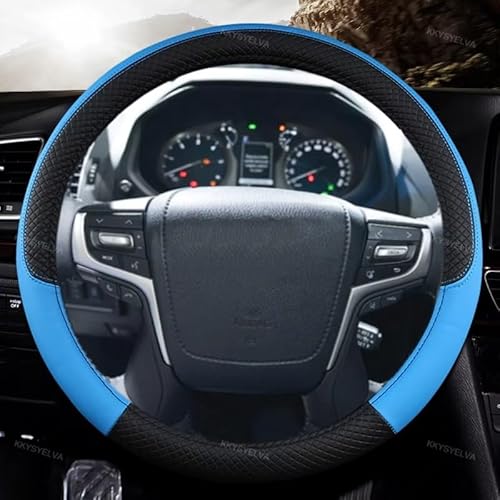 Lenkradabdeckung Für Toyota Für Land Für Cruiser Für Prado 90 100 120 150 200 300 Fj Für Cruiser Auto PU Leder Auto Lenkrad Abdeckung Auto Lenkradbezug(Blue) von LEIFEIS