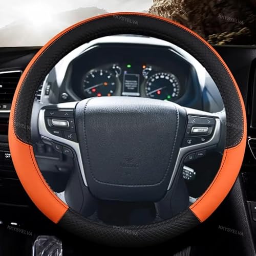 Lenkradabdeckung Für Toyota Für Land Für Cruiser Für Prado 90 100 120 150 200 300 Fj Für Cruiser Auto PU Leder Auto Lenkrad Abdeckung Auto Lenkradbezug(Orage) von LEIFEIS