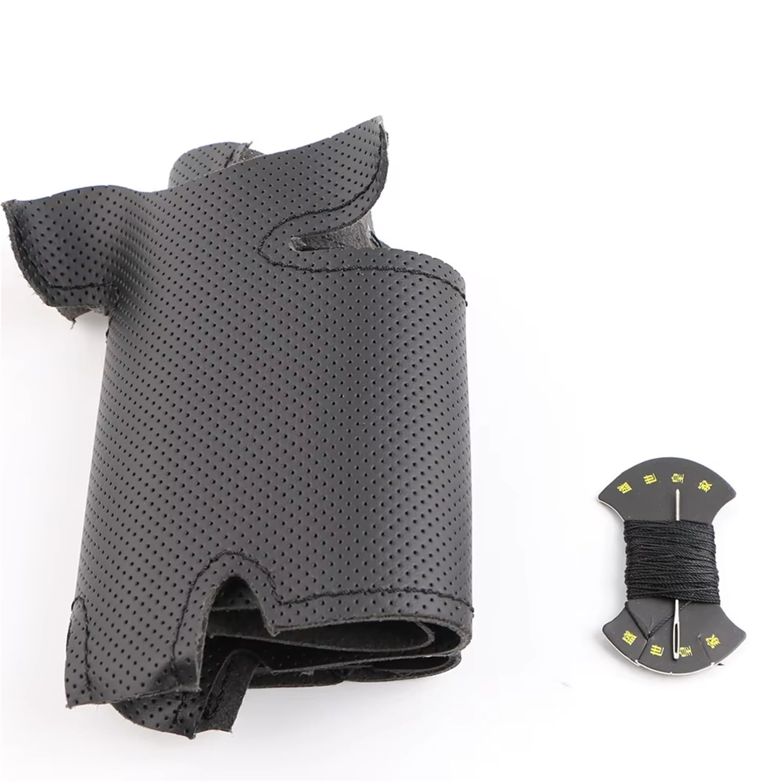 Lenkradabdeckung Für Volvo S80 2004 2005 XC70 2004-2010 S60 2004-2010 XC90 2004-2006 Leder Geflecht Für Lenkrad DIY Auto Lenkrad Abdeckung Auto Lenkradbezug(Black Thread) von LEIFEIS
