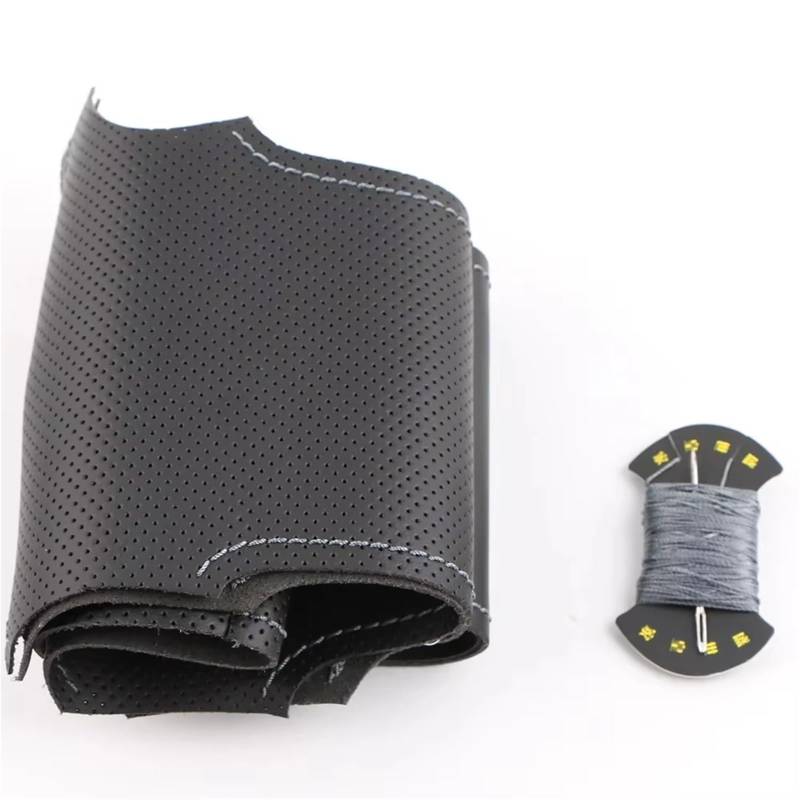 Lenkradabdeckung Für Volvo S80 2004 2005 XC70 2004-2010 S60 2004-2010 XC90 2004-2006 Leder Geflecht Für Lenkrad DIY Auto Lenkrad Abdeckung Auto Lenkradbezug(Grey Thread) von LEIFEIS