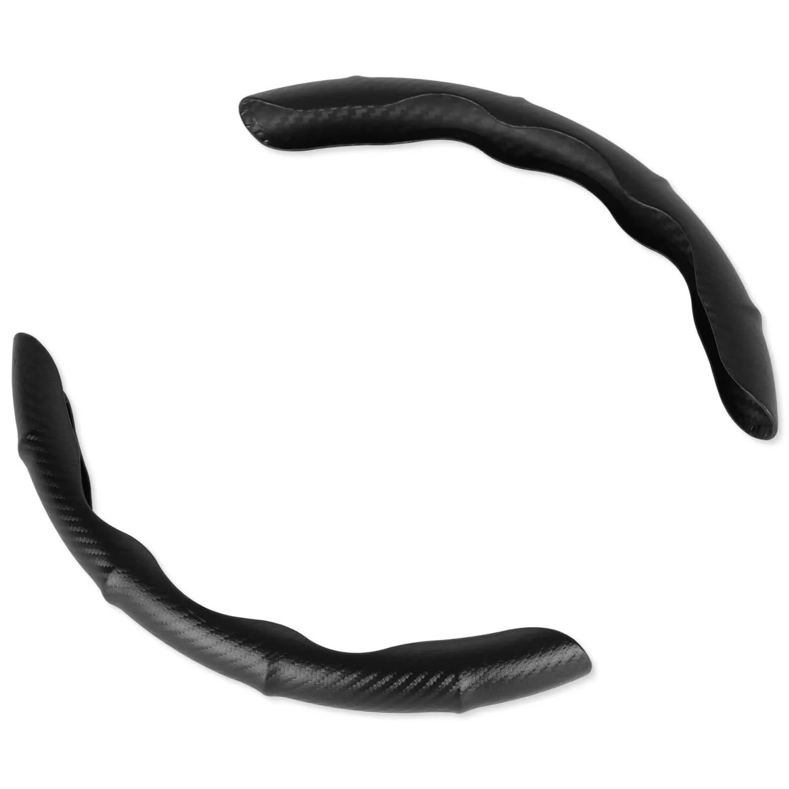 Lenkradabdeckung Universal Anti-Skid Zubehör Anti-Skid Zwei-Halb Auto Lenkrad Abdeckung Carbon Faser Silikon Power Assist Abdeckung Auto Lenkradbezug(Schwarz) von LEIFEIS