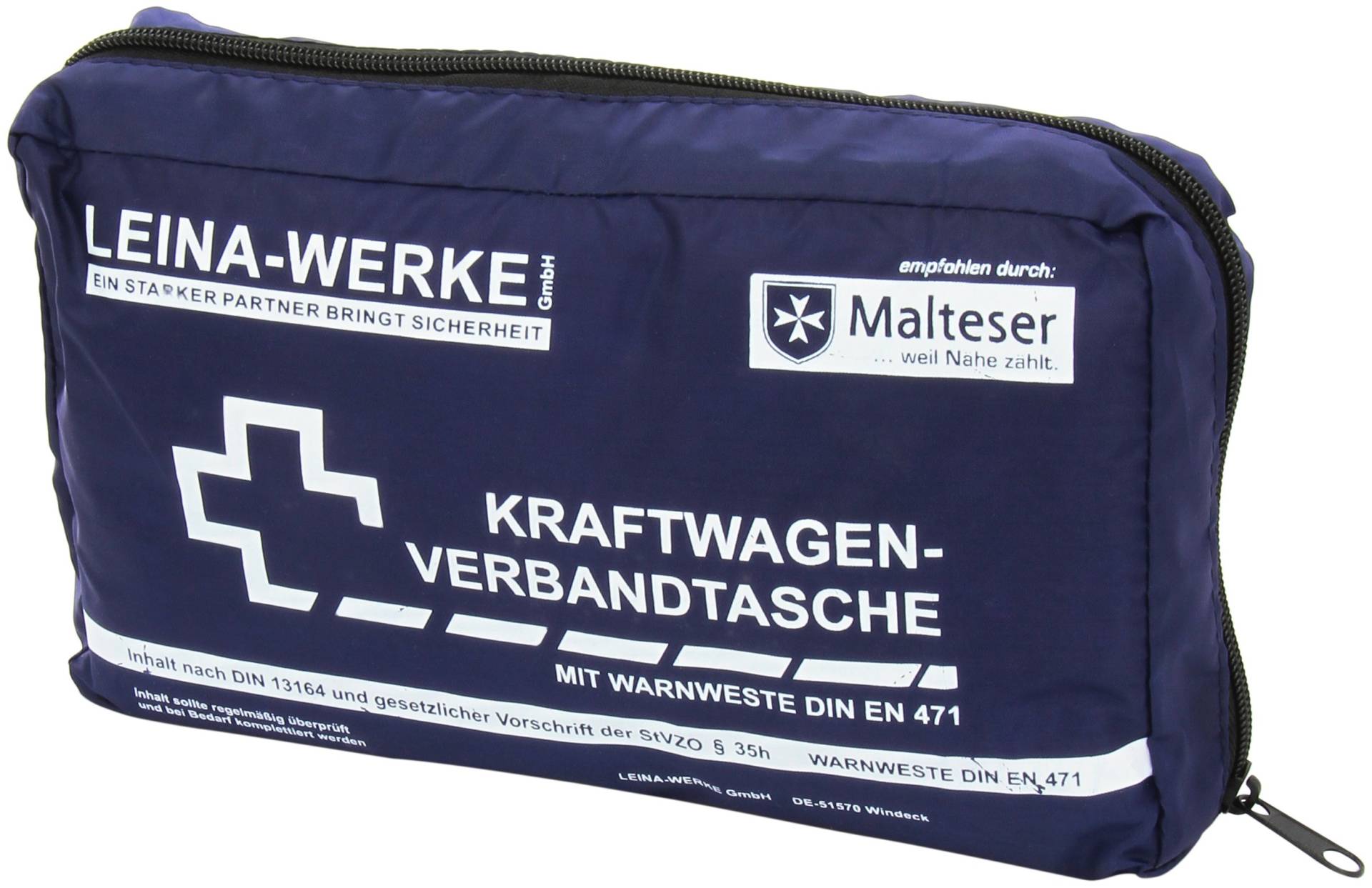 Leina-Werke 11017 KFZ-Verbandtasche Compact mit Warnweste ohne Klett, Blau/Weiß Leina-Werke 11017 KFZ-Verbandtasche Compact mit Warnweste ohne Klett, Blau/Weiß von LEINA-WERKE