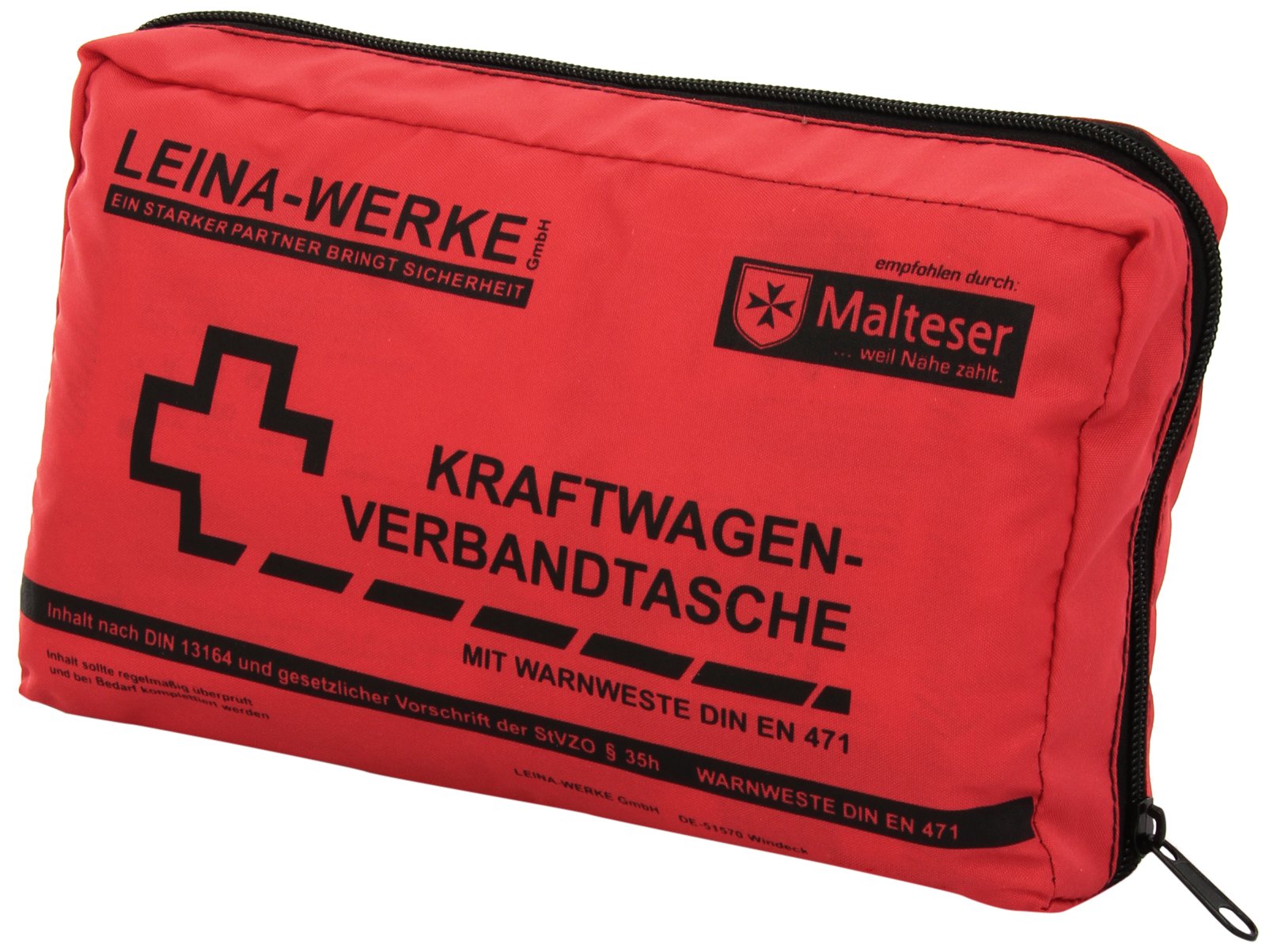Leina-Werke 11019 KFZ-Verbandtasche Compact mit Warnweste ohne Klett, 1-Farbig Sortiert Leina-Werke 11019 KFZ-Verbandtasche Compact mit Warnweste ohne Klett, 1-Farbig Sortiert von LEINA-WERKE