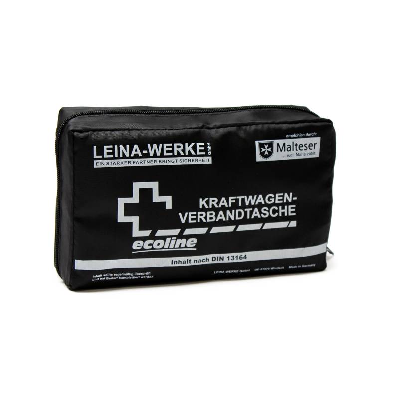 Leina-Werke 11034 KFZ-Verbandtasche Compact Ecoline ohne Klett, Schwarz/Weiß von LEINA-WERKE