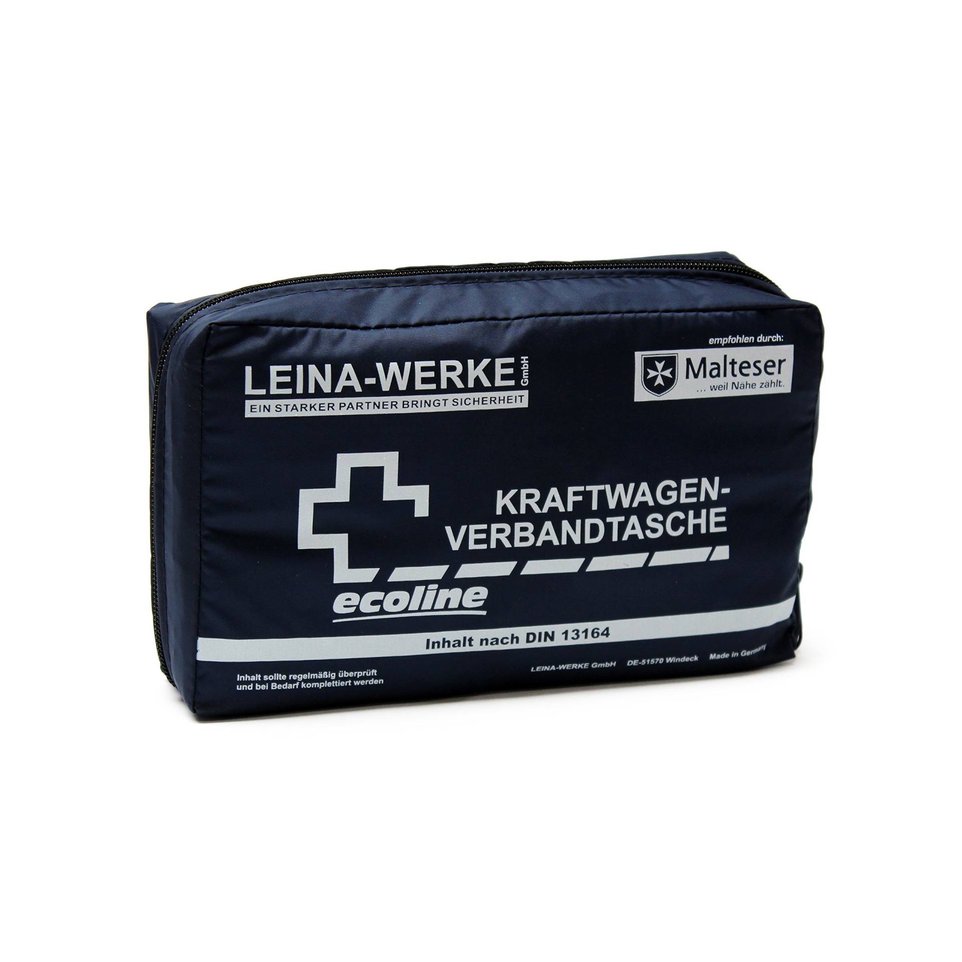 Leina-Werke 11037 KFZ-Verbandtasche Compact Ecoline mit Klett, Blau/Weiß von Leina-Werke