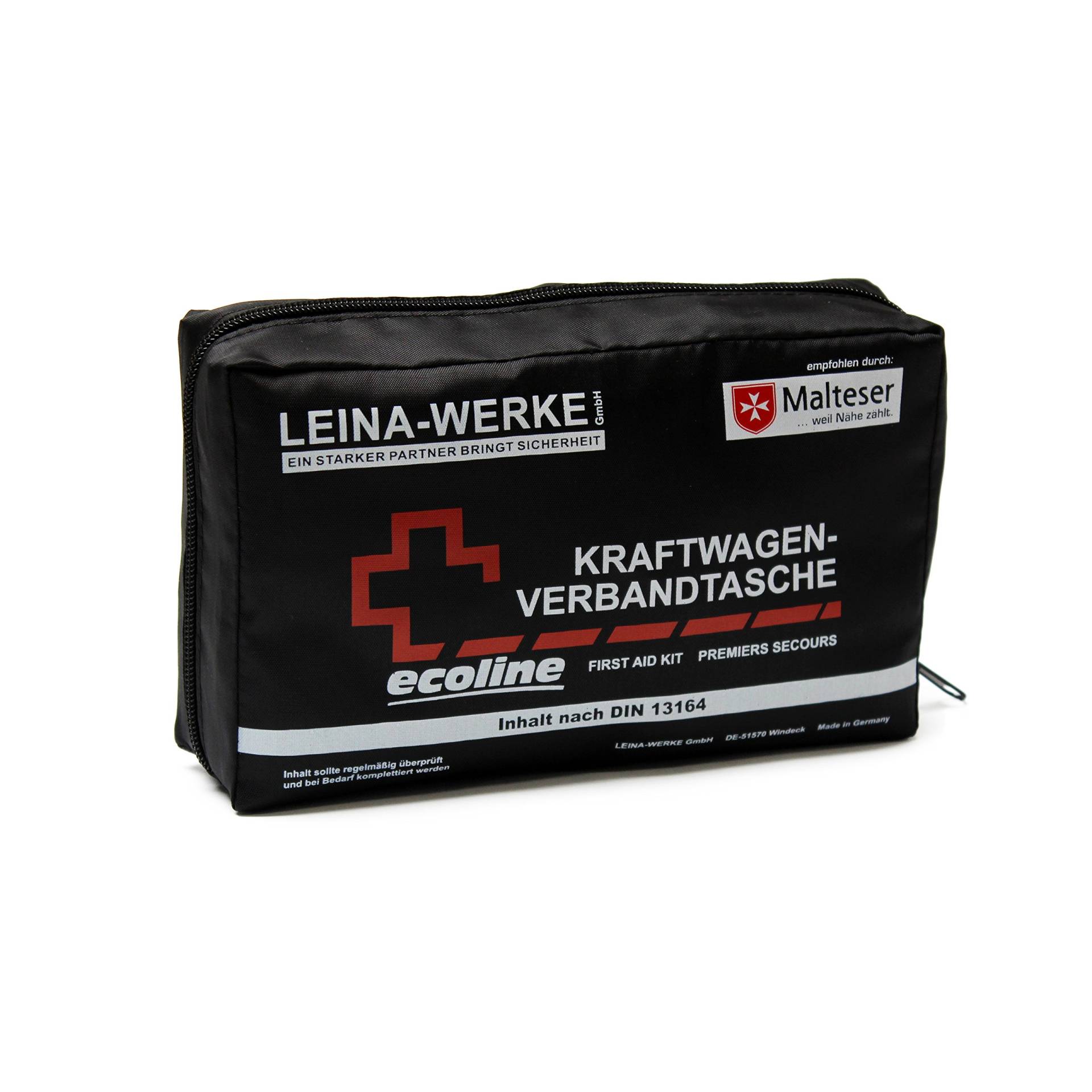 Leina-Werke 11042 KFZ-Verbandtasche Compact Ecoline ohne Klett, Schwarz/Weiß/Rot von LEINA-WERKE