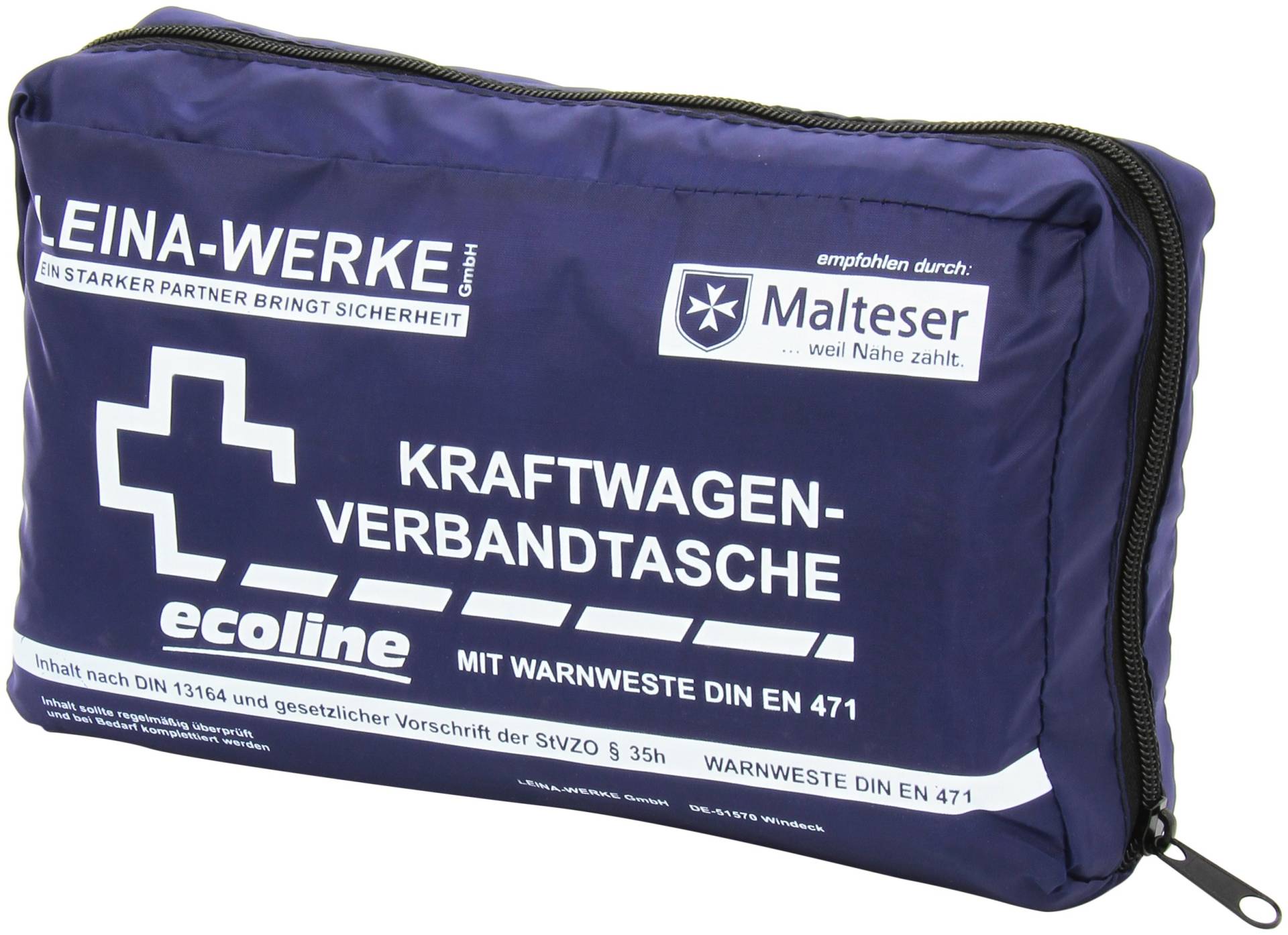 Leina-Werke 11049 KFZ-Verbandtasche Compact mit Warnweste Ecoline ohne Klett, Blau/Weiß Leina-Werke 11049 KFZ-Verbandtasche Compact mit Warnweste Ecoline ohne Klett, Blau/Weiß von LEINA-WERKE
