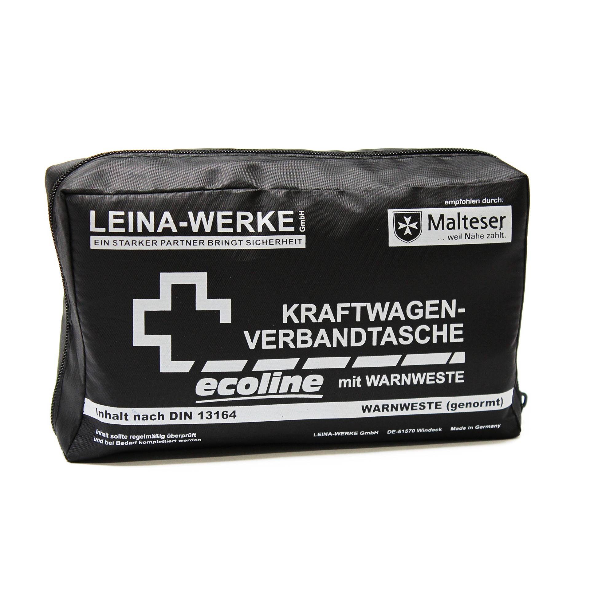 Leina-Werke 11054 KFZ-Verbandtasche Compact Ecoline mit Warnweste und Klett, Schwarz/Weiß Leina-Werke 11054 KFZ-Verbandtasche Compact Ecoline mit Warnweste und Klett, Schwarz/Weiß von LEINA-WERKE