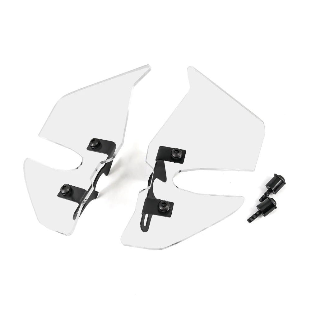 Windschutzscheibe Motorrad Für F750GS F850GS 2018-up 2019 2020 Motorrad Windschutzscheibe Wind Seite Deflektor Handshield Front Windabweiser(Transparent) von LEINOX