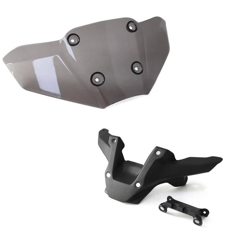 Windschutzscheibe Motorrad Für MT 09 MT-09 SP 2024 Motorrad Zubehör Windschutzscheibe Front Unterstützung Windschutzscheibe Windabweiser(1set Light Gray) von LEINOX