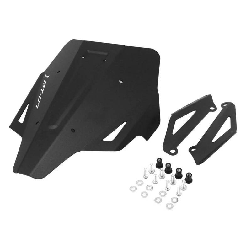 Windschutzscheibe Motorrad Für MT07 2021 2022 Motorrad Windschutzscheibe Windschutz Kit Deflektor Verkleidung Abdeckung Wind Bildschirm Zubehör(Black with Logo) von LEINOX