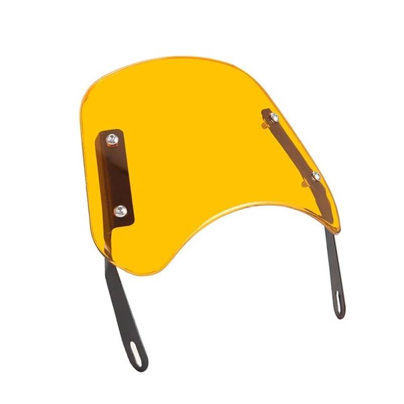 Windschutzscheibe Motorrad Universal 5-7 Zoll Scheinwerfer Motorrad Windschutzscheibe Windabweiser Windschutzscheibe(Yellow) von LEINOX