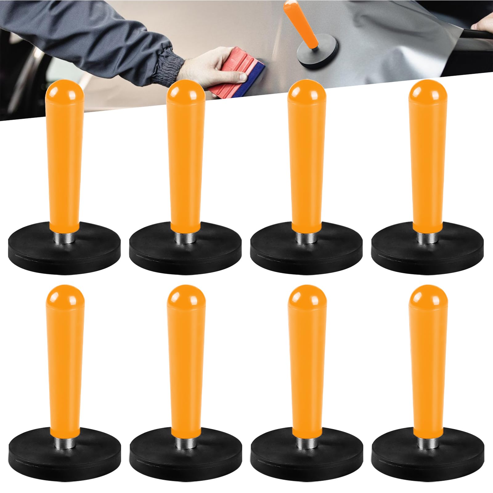 LEKEFETO 8 Stück Auto Montagemagnet: Verpackungs Gripper Magnethalter, Montagemagnette Magnet, Folierungs Werkzeug für Folieren Folie, Car Wrapping, Auto Folie DIY, Auto Folie Wrap, (Orange) LEKEFETO 8 Stück Auto Montagemagnet: Verpackungs Gripper Magnethalter, Montagemagnette Magnet, Folierungs Werkzeug für Folieren Folie, Car Wrapping, Auto Folie DIY, Auto Folie Wrap, (Orange) von LEKEFETO