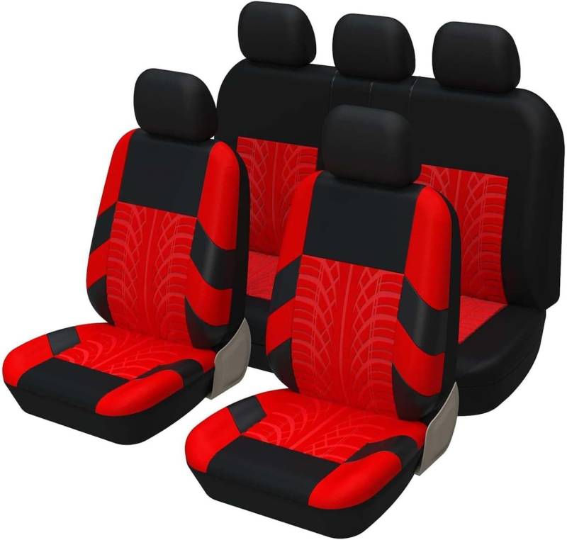 Auto Sitzbezüge Sets für Lexus NX450H+ (2021 2022 2023 2024 2025), 5 Sitzer Allwetter Atmungsaktiv Autositz Schonbezug Innenraum Zubehör,B-Red von LEMAS