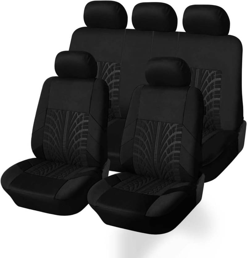 Auto Sitzbezüge Sets für Renault Arkana Alpine A110 Duster Laguna Clio Alpine Celebrazione, 5 Sitzer Allwetter Atmungsaktiv Autositz Schonbezug Innenraum Zubehör,A-Black von LEMAS