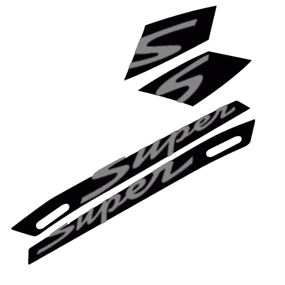 LEMING Für Vespa GTS 300 GTS300 Motorrad-Karosserieaufkleber Super Sports Side Kit Case Graphic Decal Wasserdicht Modifizierte Aufkleber tankpads Motorrad (Color : 2 Black) von LEMING