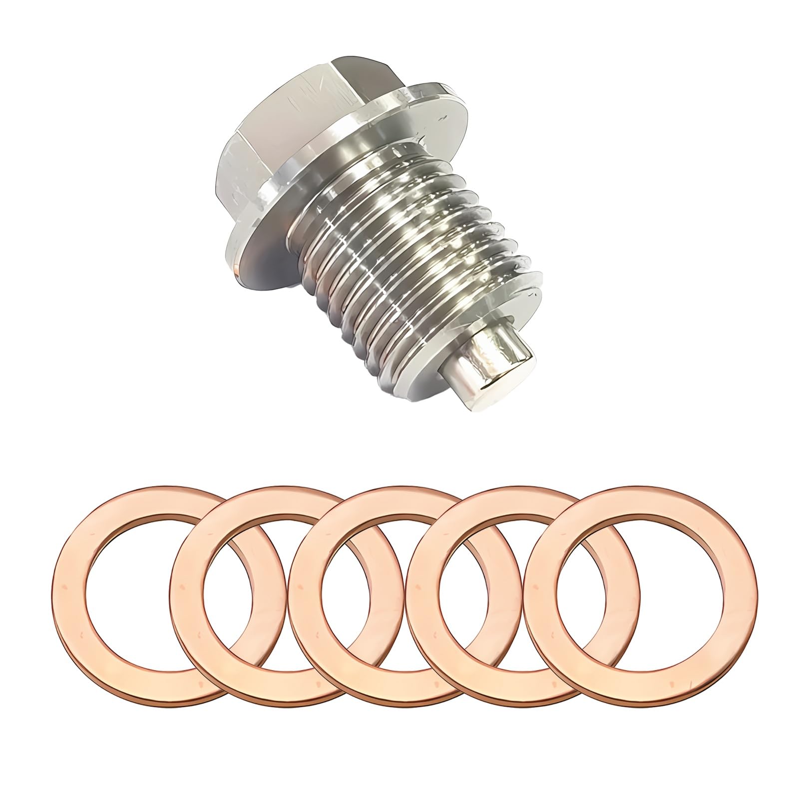 LEMLIN Magnetische Ölablassschraube M14 x 1,5, Ölablassschraube mit Dichtring, Magnetische Dichtung Ölwannenablassmutter, Edelstahl Ölwanne Auto Ölschraube mit 5 Stück Dichtungen LEMLIN Magnetische Ölablassschraube M14 x 1,5, Ölablassschraube mit Dichtring, Magnetische Dichtung Ölwannenablassmutter, Edelstahl Ölwanne Auto Ölschraube mit 5 Stück Dichtungen von LEMLIN