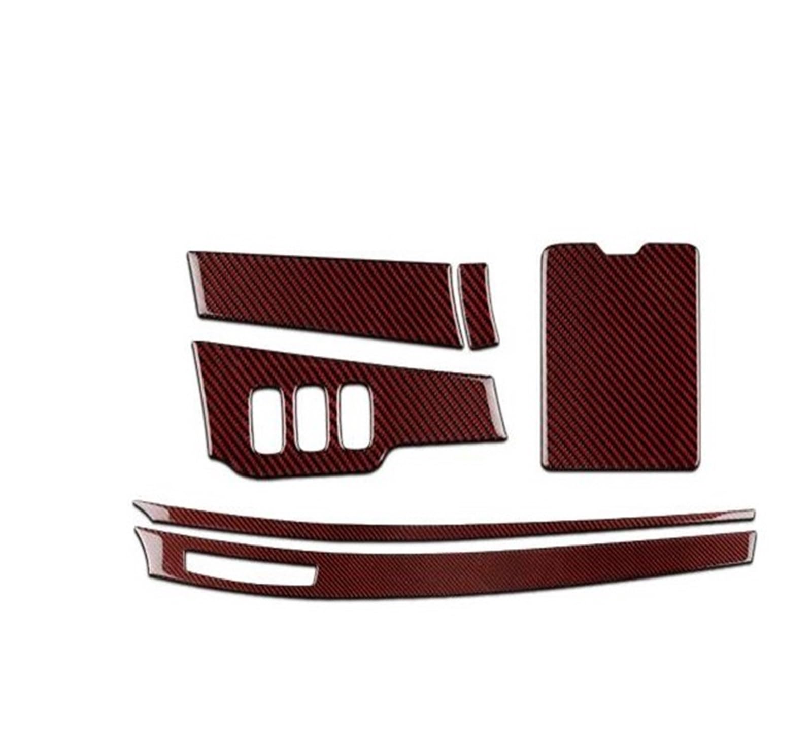 Innenleisten Für Lancer 2008-2015 Zubehör Innenausstattung Auto Center Dash Dim Scheinwerfer Schalter Abdeckung Aufkleber(Black with Red,EIN) von LEMST