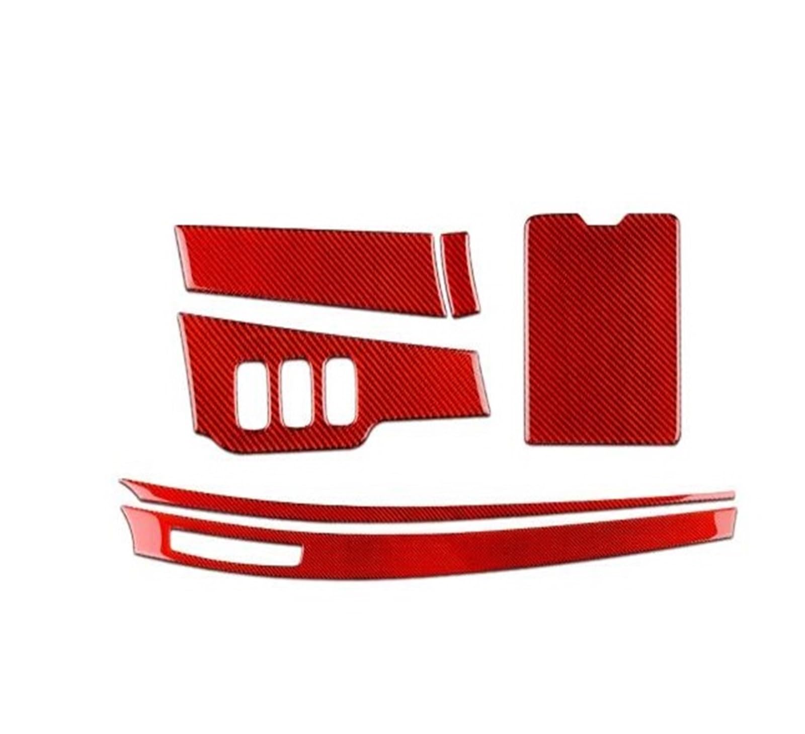 Innenleisten Für Lancer 2008-2015 Zubehör Innenausstattung Auto Center Dash Dim Scheinwerfer Schalter Abdeckung Aufkleber(Rot,EIN) von LEMST
