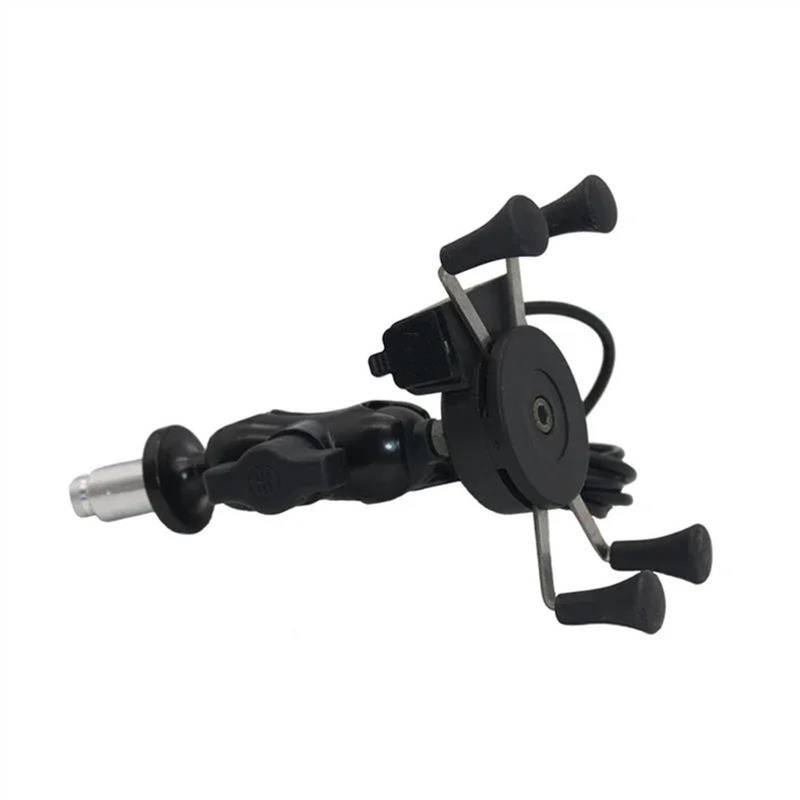 Navigation Halterung Motorrad Gabel Vorbau Telefon Halter Halterung Mit USB Ladegerät Für Suzuki Für GSX-R 600 750 1000 Für GSX1300R Für Hayabusa Motorrad Handyhalter(with USB Port) von LENTLY