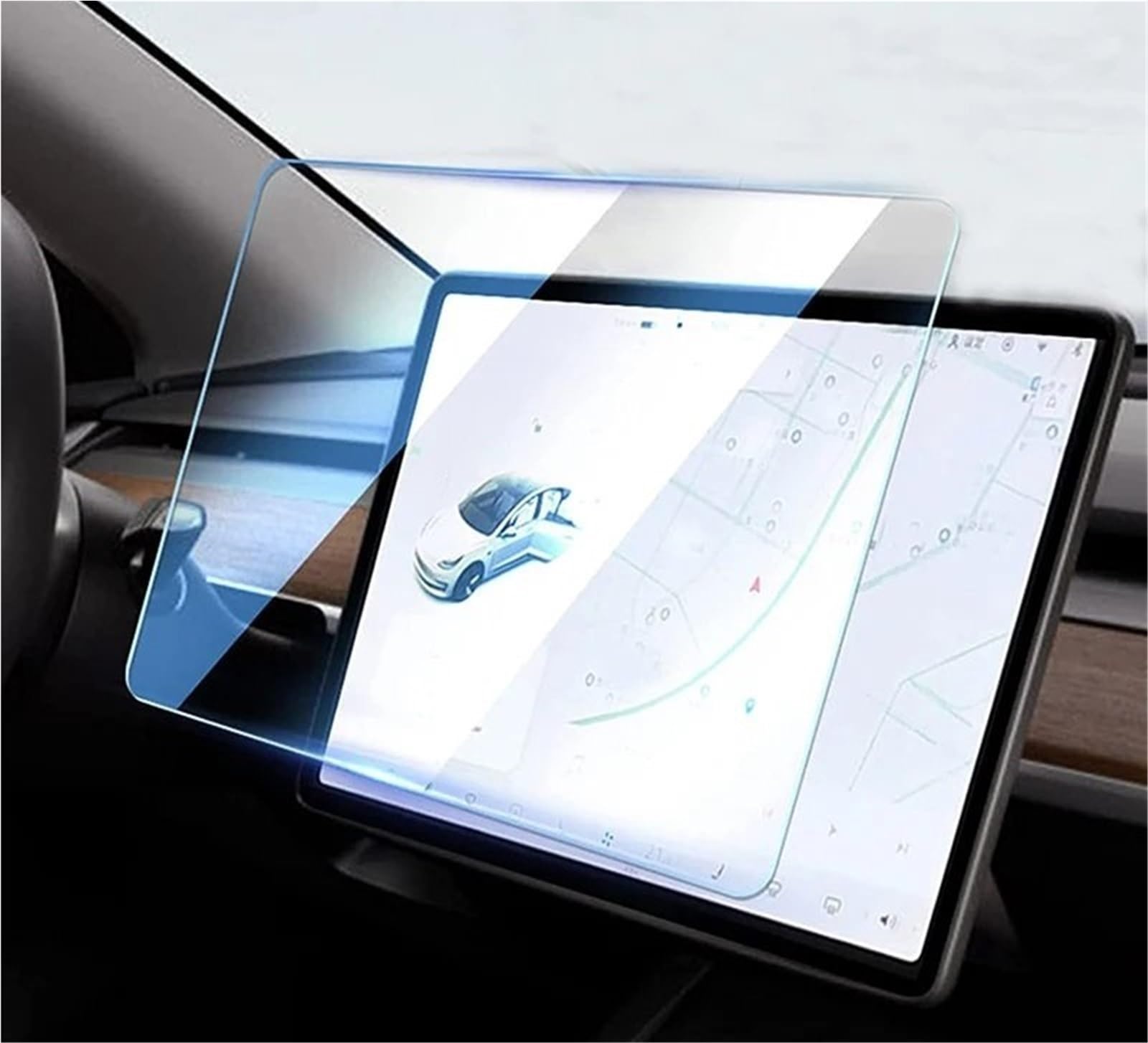 Navigation Schutzfolie 15 Zoll Displayschutz Aus Gehärtetem Glas Für Tesla Für Modell 3 Für Modell Y 2023 2022 2021 Center Control Matte HD Filmschutz Displayschutzfolie(1 Pieces HD) von LENTLY