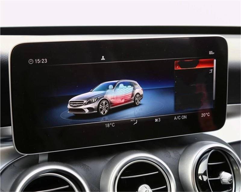 Navigation Schutzfolie Auto-Navigations-LCD-Bildschirmschutzfolie Aus Gehärtetem Glas, Armaturenbrett-Schutzfolie Für Benz Für C-Klasse W205 2019 2020 Displayschutzfolie(Navigation Glass) von LENTLY