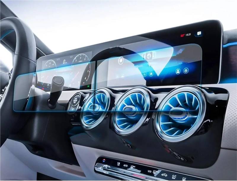 Navigation Schutzfolie Für Benz Für A-Klasse W177 V177 Für B-Klasse W247 2019-2023 GPS-Navigation Gehärtetes Glas Und Armaturenbrett-Bildschirmschutzfolie Displayschutzfolie von LENTLY