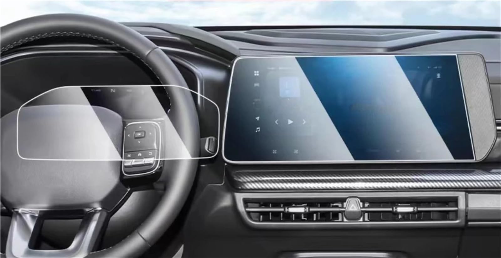 Navigation Schutzfolie Für Haval H3 2024 Auto GPS Navigation Center Touch Und Dashboard Gehärtetem Glas Screen Protector Film Displayschutzfolie(Dashboard and GPS) von LENTLY