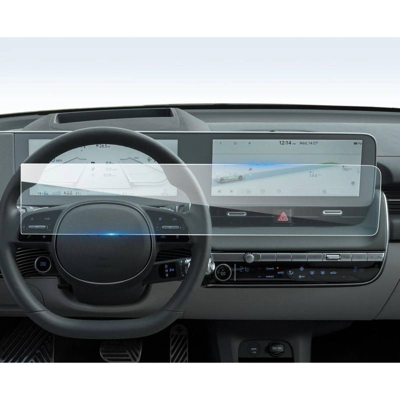 Navigation Schutzfolie Für Hyundai Für Ioniq 5 2021 2022 2023 2024 12-Zoll-Autonavigation Digitales Cockpit Vollbildschutzfolie Zubehör Displayschutzfolie von LENTLY