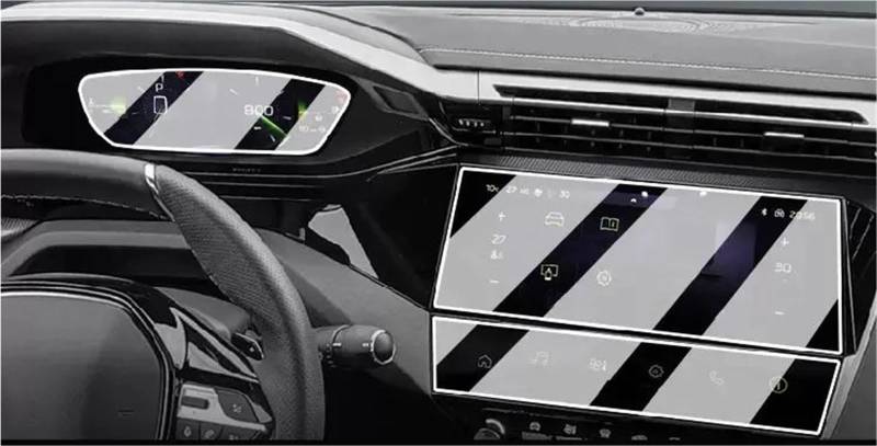 Navigation Schutzfolie Für Peugeot 308 SW 408 2022 2023 10 Zoll Auto-Infotainment-GPS-Navigationszentrum Touch-Display Displayschutzfolie Aus Gehärtetem Glas Displayschutzfolie(1 Set.) von LENTLY
