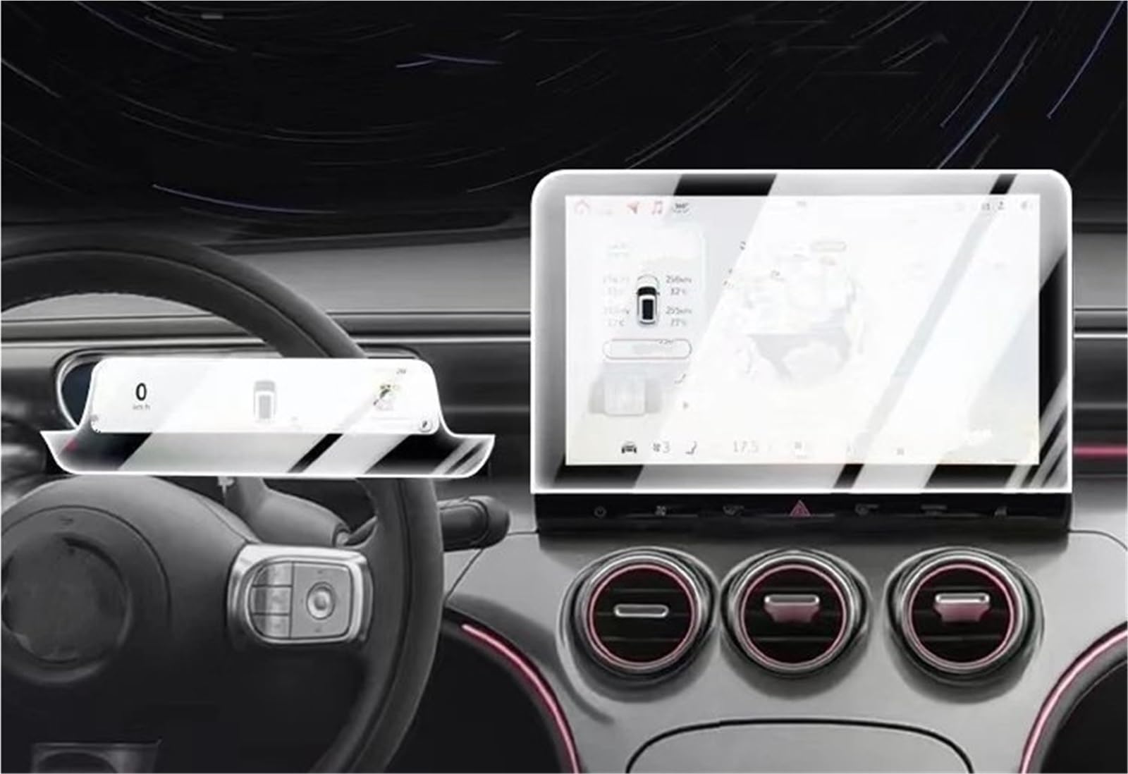 Navigation Schutzfolie Für Smart #3 2023 LCD GPS Navigation UND Dashboard Gehärtetem Glas Screen Protector Film Zubehör Displayschutzfolie(GPS and Dashboard) von LENTLY