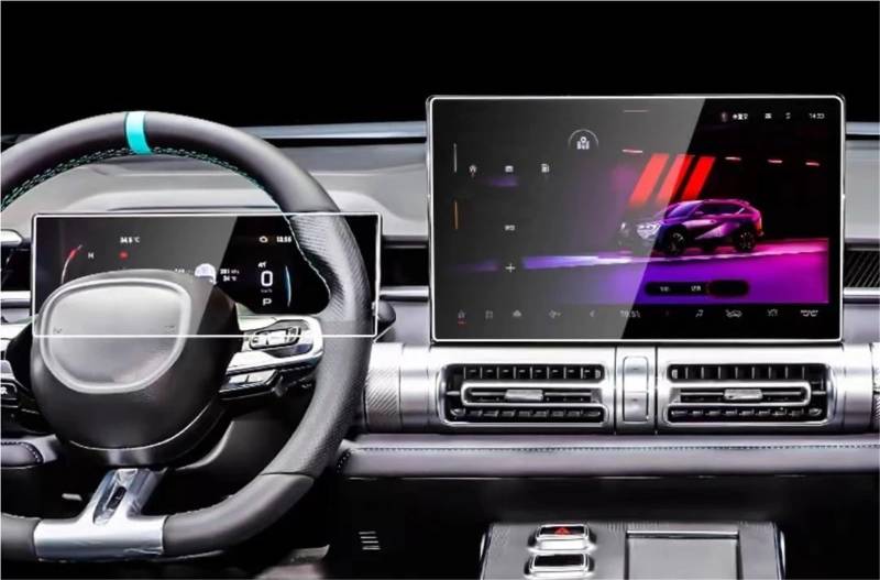 Navigation Schutzfolie Für Trumpchi Für GAC Für Emkoo 2022 2023 2024 14,6 Zoll Autonavigation Und Armaturenbrett-Bildschirmschutzfolie Aus Gehärtetem Glas Displayschutzfolie(Dashboard and GPS) von LENTLY