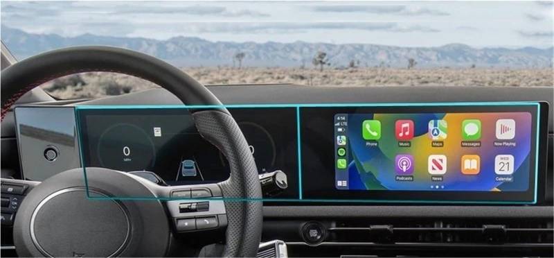 Navigation Schutzfolie Gehärtetem Glas Bildschirm Schutz Film Für Hyundai Für Tucson 2024 2025 12,3 Zoll Auto Instrument Dashboard Digitale Cockpit Displayschutzfolie von LENTLY